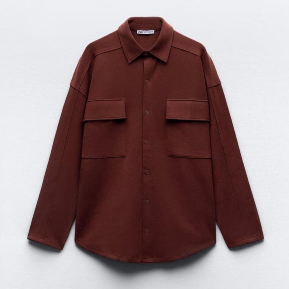 NWT ZARA oversized burnt brown button down skirt. - Picture 4 of 5